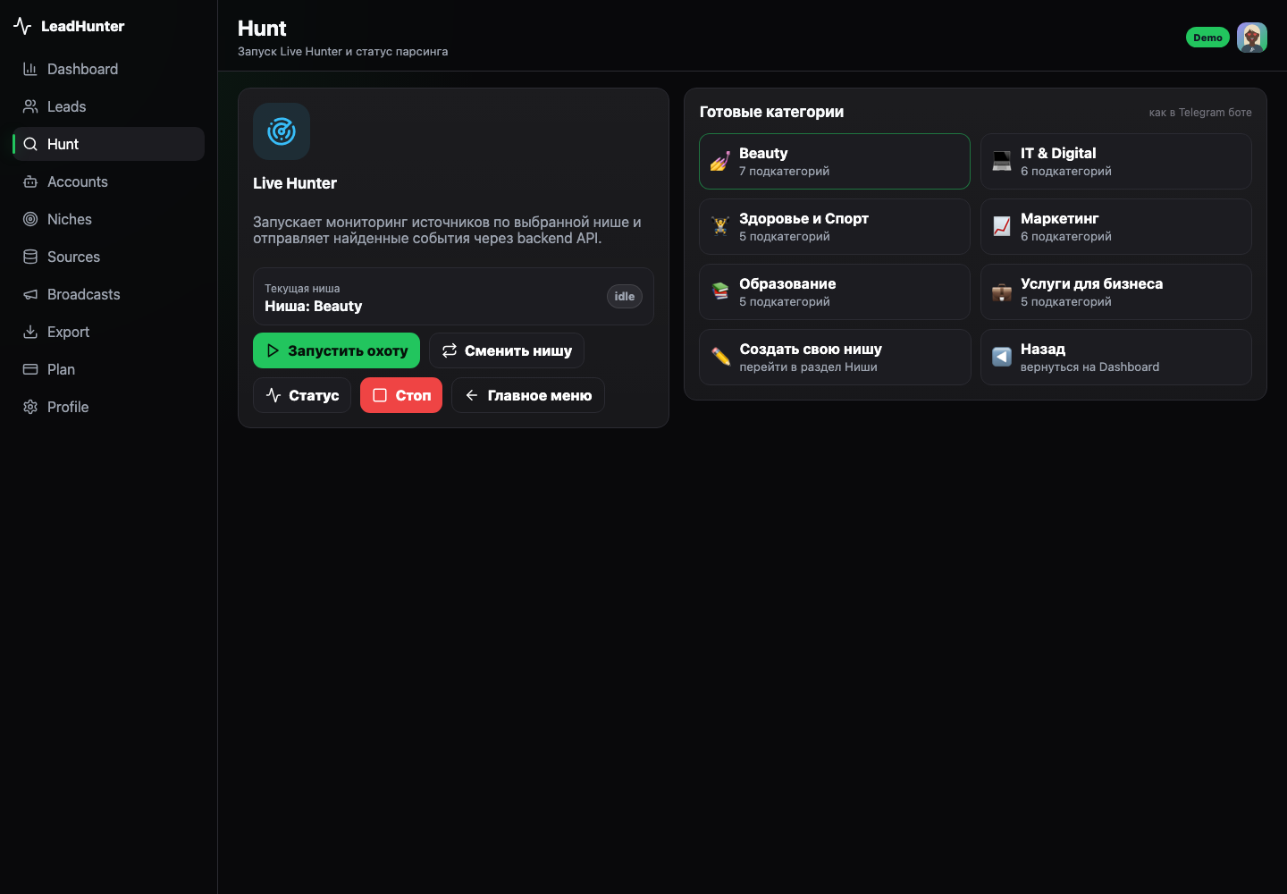 LeadHunter v6 — Live Hunt