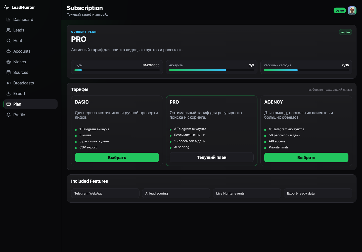 LeadHunter v6 — Plan